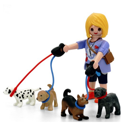 【PLAYMOBIL】帶有 4 個狗玩偶和狗繩的 Special Plus Dog Sitter