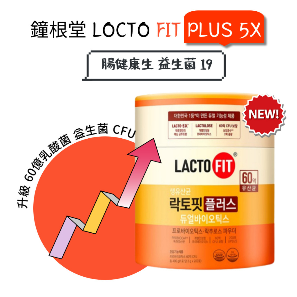 [鍾根堂  LACTO-FIT] ✨現貨✨腸健康生 乳酸菌 5X 核心新配方 益生菌 PLUS 200包 /韓國發貨✈️