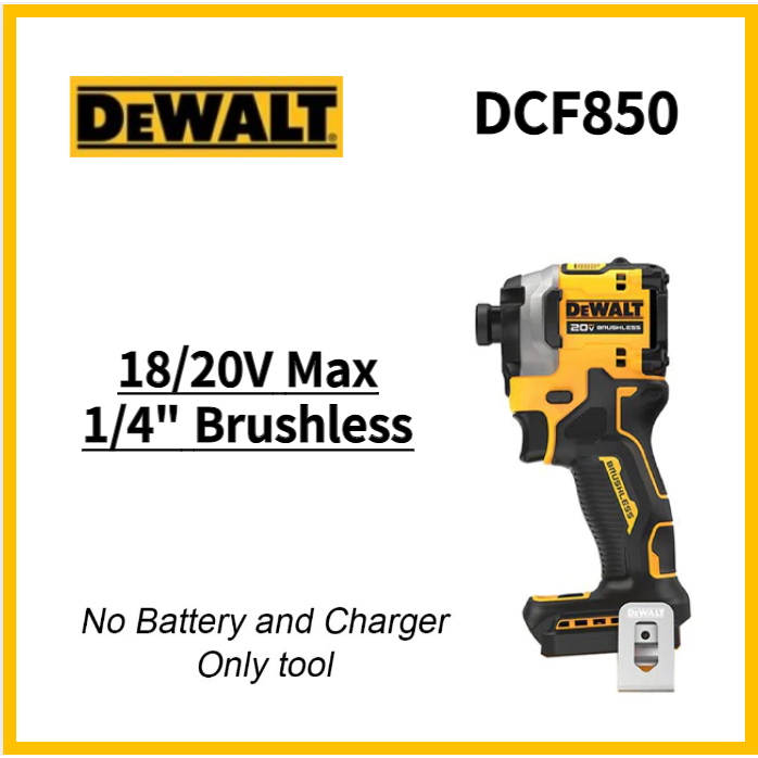 Dewalt DCF850 18/20V Max 1/4" 無刷 3 速衝擊起子(無充電器,無電池)