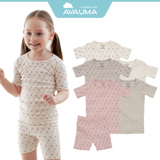 AVAUMA 男女嬰睡衣套裝 6M-7 歲兒童幼兒貼身睡衣短袖花朵睡衣