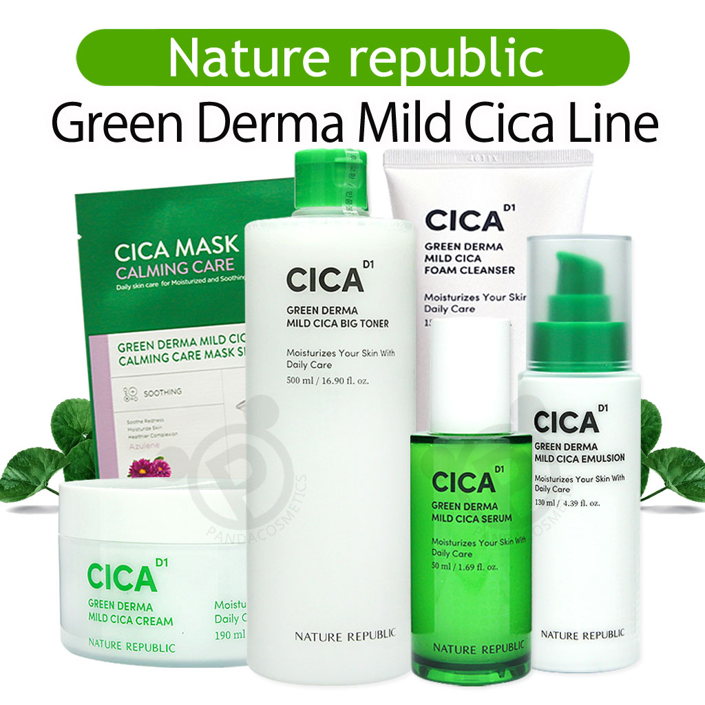 NATURE REPUBLIC [自然共和國] Green Derma Mild Cica 護膚系列 (爽膚水、精華液、