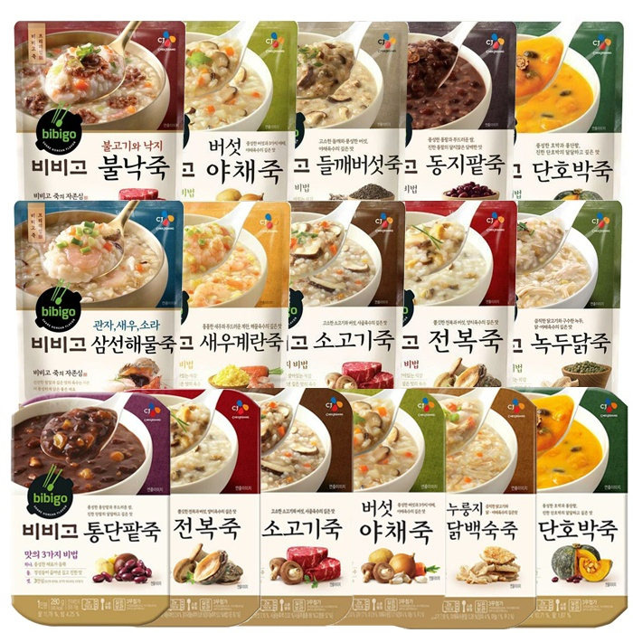 BIBIGO Cj必品閣韓國粥系列280g/韓國粥/鮑魚牛肉蘑菇蔬菜紅豆