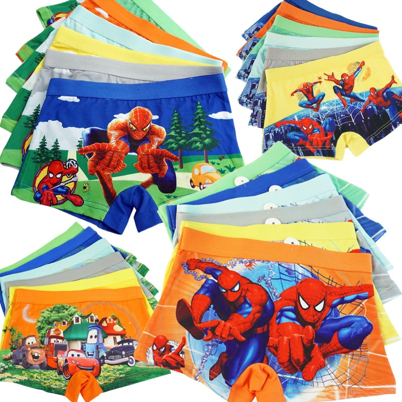 MARVEL 3 件裝迪士尼蜘蛛俠兒童內衣男童內褲漫威動漫兒童嬰兒平角內褲卡通印花棉質內衣禮物
