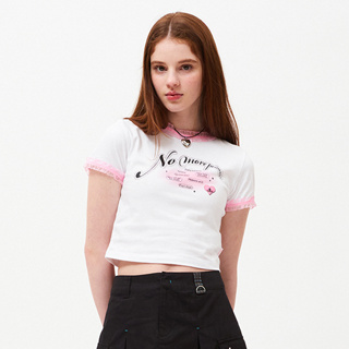 [KIRSH] Cherry HOTFIX 蕾絲短款 T 恤(白色)