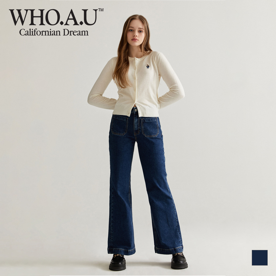 [WHO.A.U]女款 修身喇叭牛仔褲 WHTJD2377F