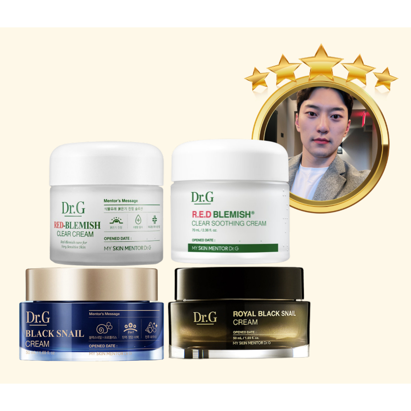 Dr. G 韓國 Top 4 Best seller Cream 紅色淡斑透明霜/透明舒緩霜/黑色蝸牛霜/皇家黑蝸牛霜