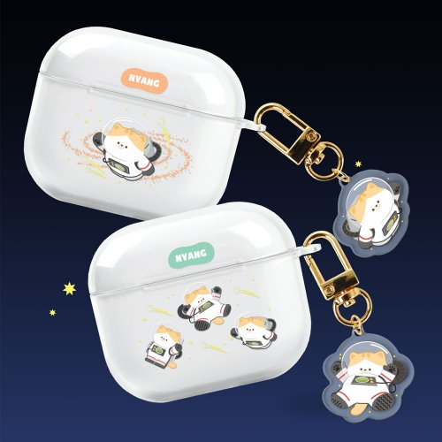 Space Nyan 透明 AirPod 第 3 代手機殼 AirPod 3 手機殼亞克力鑰匙圈