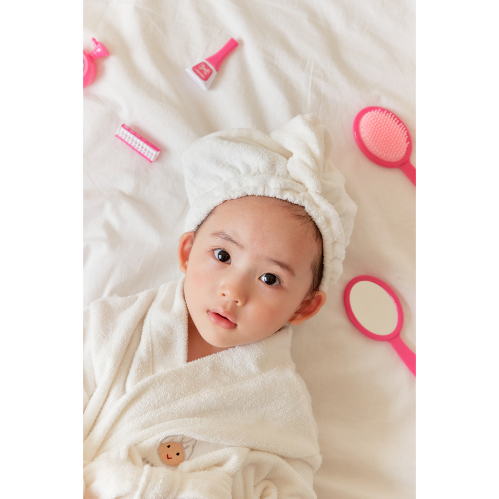 柔軟 100% 純棉嬰兒嬰兒兒童兒童浴巾長袍頭巾快乾吸水性好毛巾 1 個月~7 歲