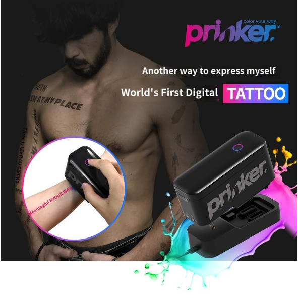Prinker S(黑色墨水)臨時紋身打印機韓國授權可水洗貼紙數碼機