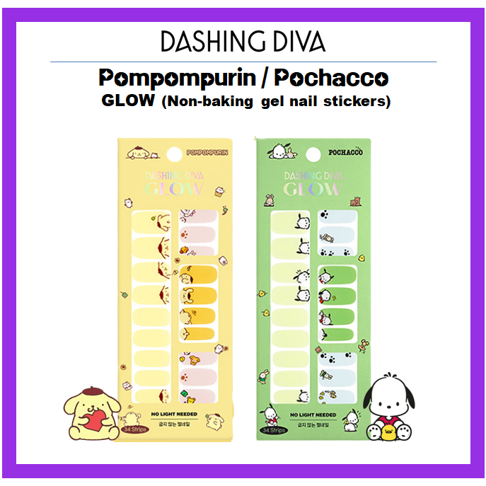 [DASHING Diva] Pompompurin / Pochacco GLOW(非烘焙凝膠指甲貼)