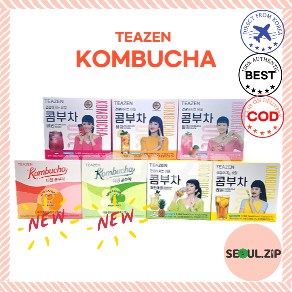 [Teazen]  韓國 康普茶 酵素飲 粉所有口味 所有口味(檸檬、香櫞、桃子、漿果、菠蘿、芒果番石榴)10包/30包