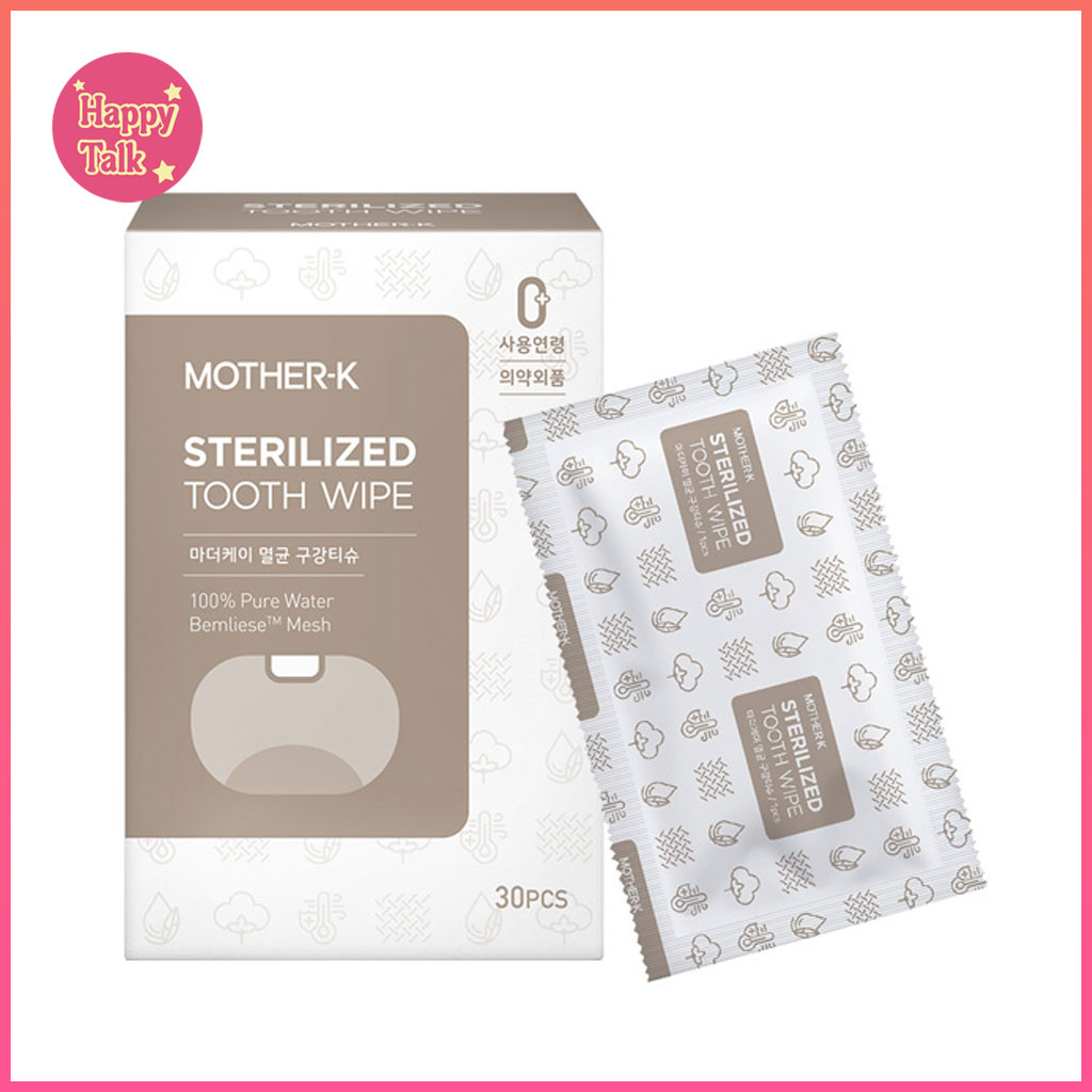 [MOTHER-K] 嬰兒口腔護理消毒口腔濕巾 30p 115g, 1 件 / 口腔濕巾牙齦和牙齒濕巾