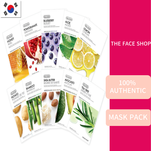 菲詩小舖 [THE Face SHOP] 2024新款面膜10片 | 禮品補水面膜/面膜/真面膜/水果提取物植物提取物