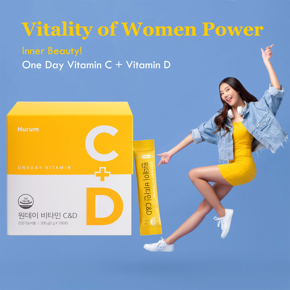 韓國 HURUM 維生素C+D Vitamin C + Vitamin D 細胞健康 骨骼健康 維生素C, 維生素D