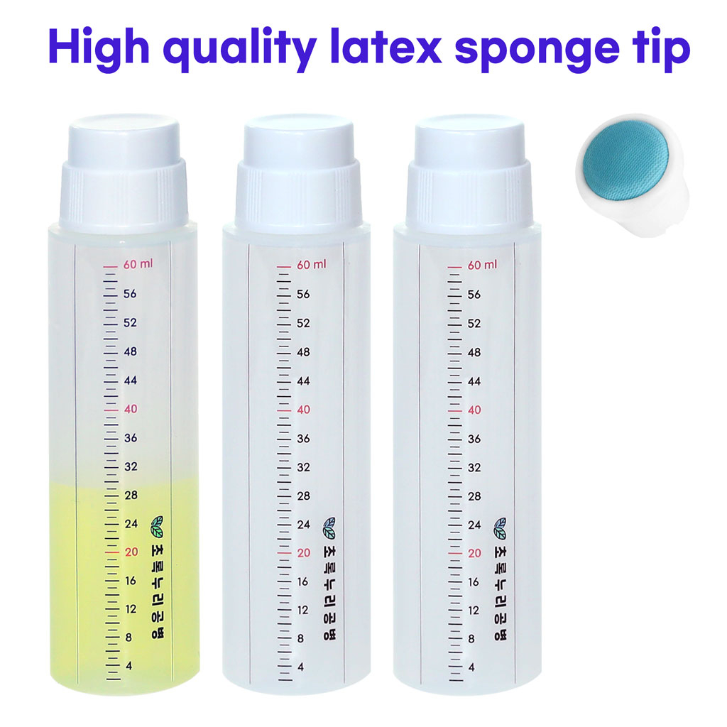 K-bottle 3 件 60 毫升 Minoxidil 可重複使用塗抹器乳膠海綿頭塗抹器瓶塑料空液體瓶,帶漸變,用於頭