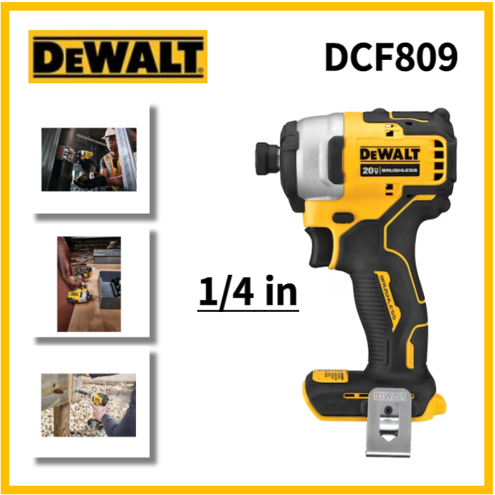 Dewalt DCF809 20V MAX* 無刷緊湊型 1/4 英寸衝擊起子(無充電器,無電池)