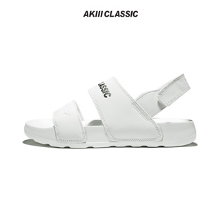【AKIII CLASSIC】 鞋跟魔鬼氈白色拖鞋 Quick Slide_White | 帶狀魔鬼氈 簡潔 超輕盈