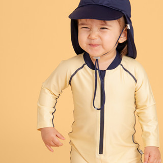 韓國Konny 嬰幼兒氨綸游泳衣帽套裝 4色可選 連體泳衣 分體泳衣 簡約時尚 寶寶游泳必備好物