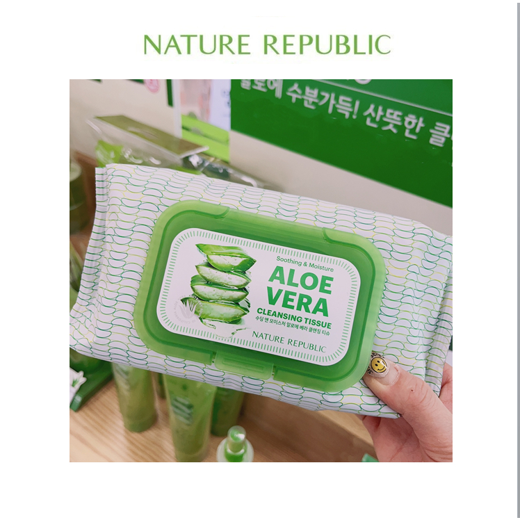 [NATURE Republic] 舒緩保濕蘆薈潔面紙 80 片