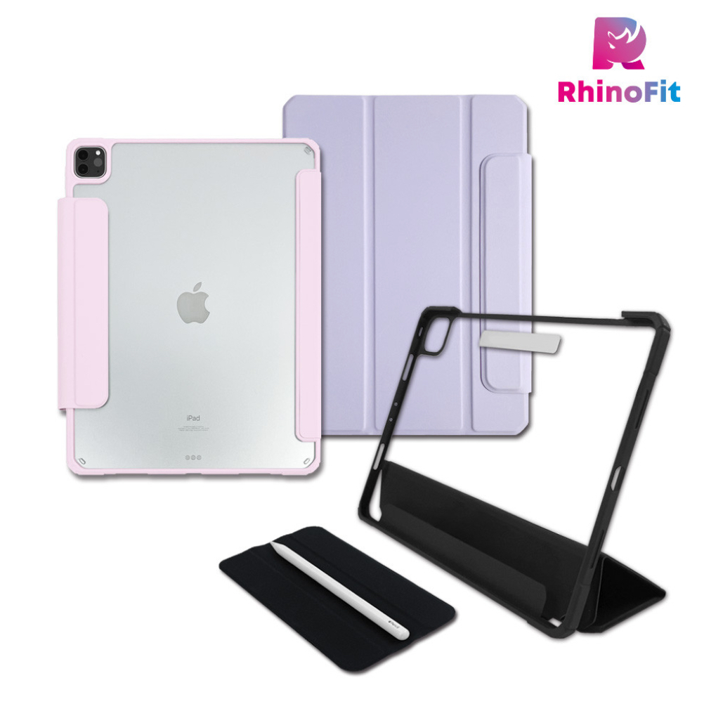 Rhinofit - 透明屏蔽扣保護套(6 種顏色)兼容 iPad Pro 3 4 5 6 11 英寸 12.9 英寸
