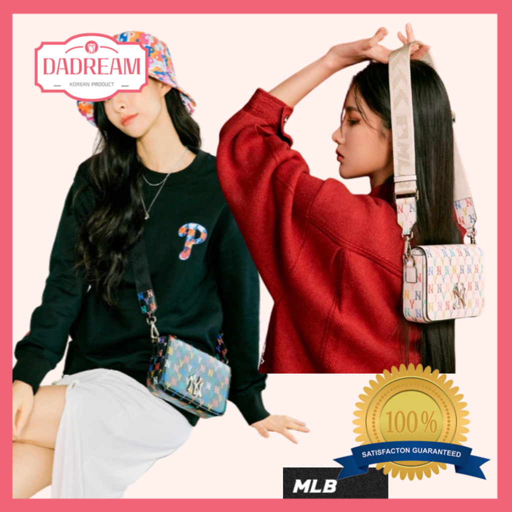 [HYUNA Pick] [MLB] 女士經典 Monogram 彩虹連帽衫包 NY_Black_Ivory