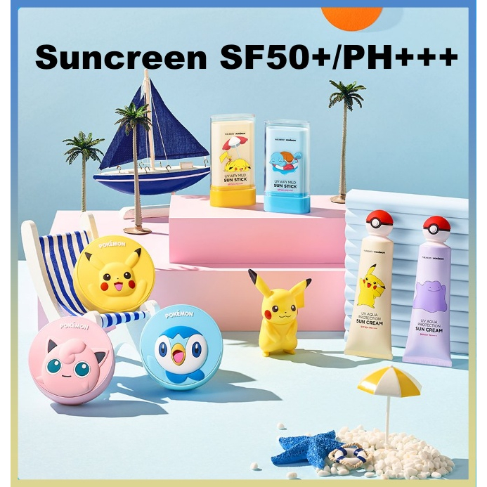 [口袋妖怪兒童 Suncare] Pokemon SF 50+/PA+++ 礦物防曬氣墊/防曬霜/Sun Stikc