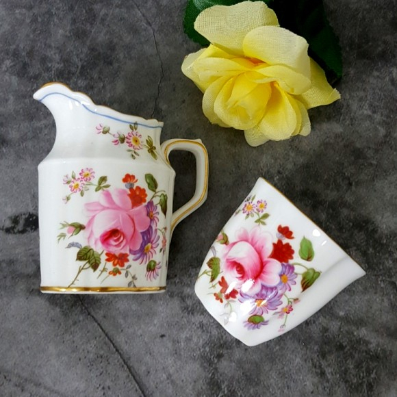 Royal Crown Derby Posies 小糖碗和奶精