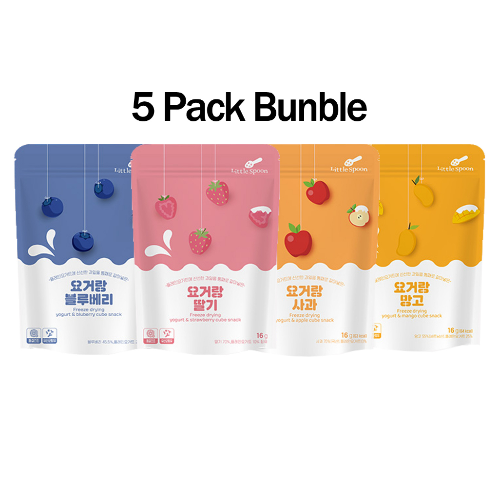 [LITTLE SPOON] Yogurt Snack 韓國有機凍乾酸奶塊零食 16g X 5 Packs I 草莓藍莓