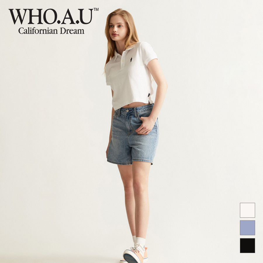 [WHO.A.U] 女款 無縫 4分牛仔短褲 | WHTJD2510F