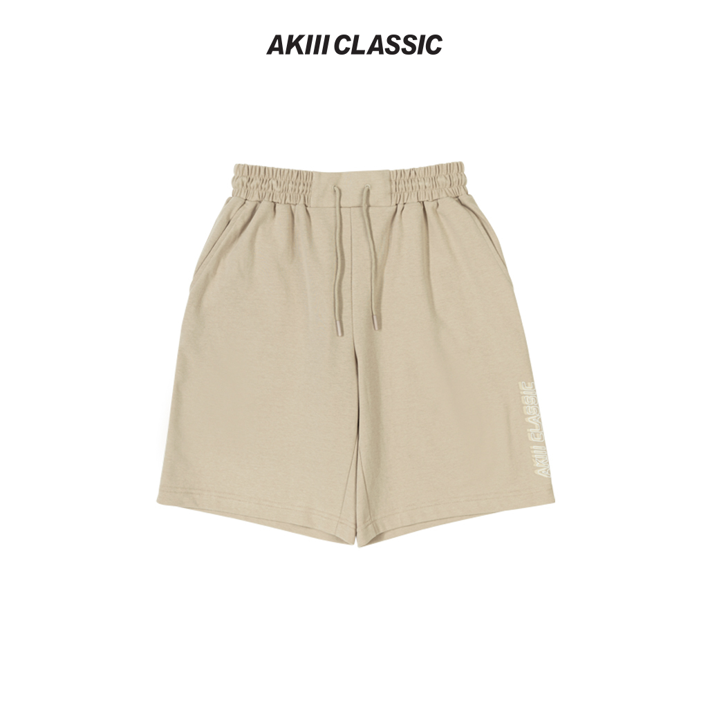 【AKIII CLASSIC】Plain寬版鬆緊帶短褲_Sand| 寬鬆 日常 女