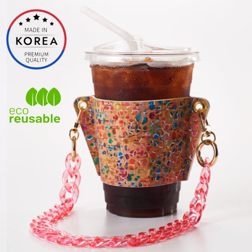 韓國高級便攜式軟木飲料袋_粗花呢、杯架、環保水瓶架、跑步野營徒步旅行