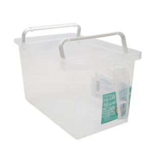 [日本製造] 2 層堆疊手提箱塑膠多用途便攜式儲存容器盒手柄收納盒儲物盒箱櫃用於整理 4.5L