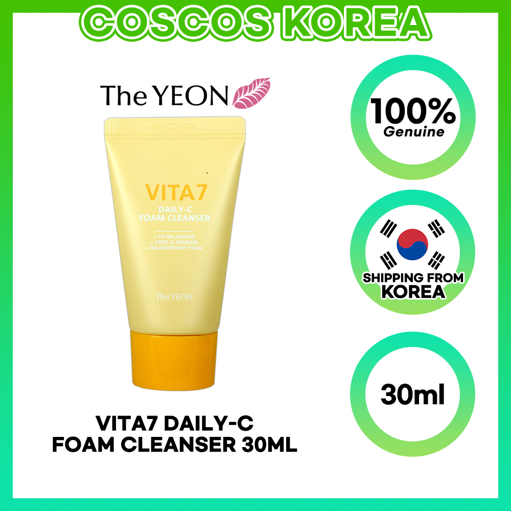 Yeon Vita7 Daily-C 泡沫潔面乳 30ml / 1.01fl。盎司。 / 柔軟 / 低過敏性 / 保濕
