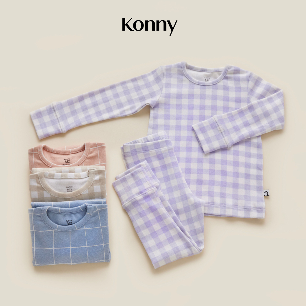 韓國Konny 23FW新款 輕柔莫代爾雲朵睡衣套裝 1到6嵗可用 7色可選 秋冬居家服睡衣 保暖耐穿