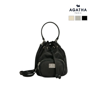 AGATHA PARIS 緞面斜跨水桶包 法國名牌 專櫃正品 台灣熱銷款 AGTB138-706