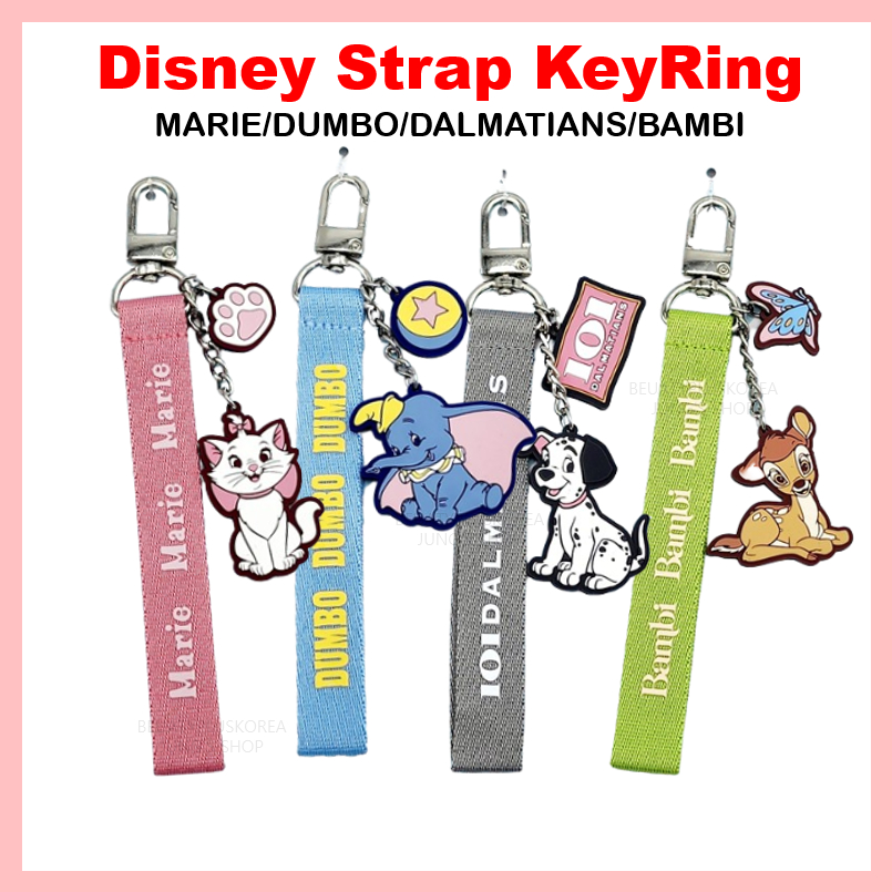 迪士尼 Strap KeyRing MARIE/DUMBO/DALMATIANS/BAMBI 玩具公仔收藏品 10414