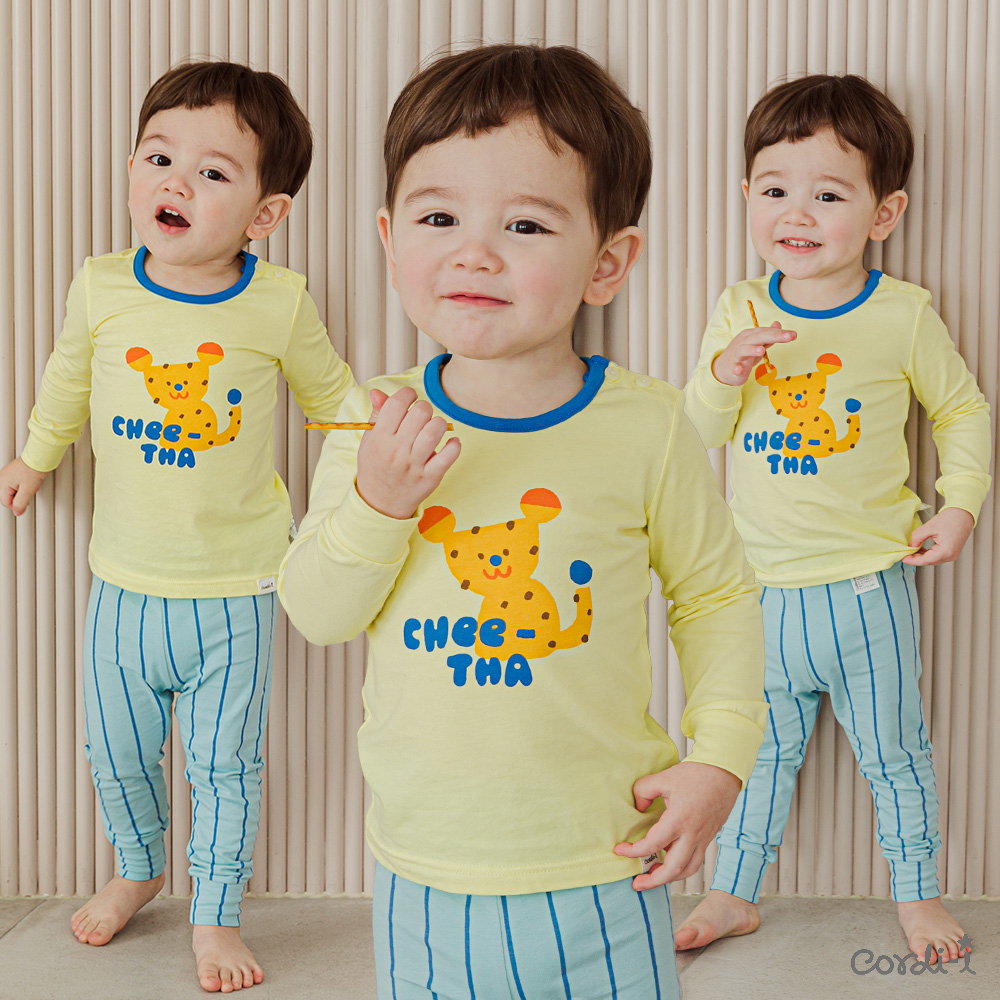 [cordi-i] Baby Clothes Sancom Cheetah 單氨綸睡衣 (23SS)_AB200 來自韓
