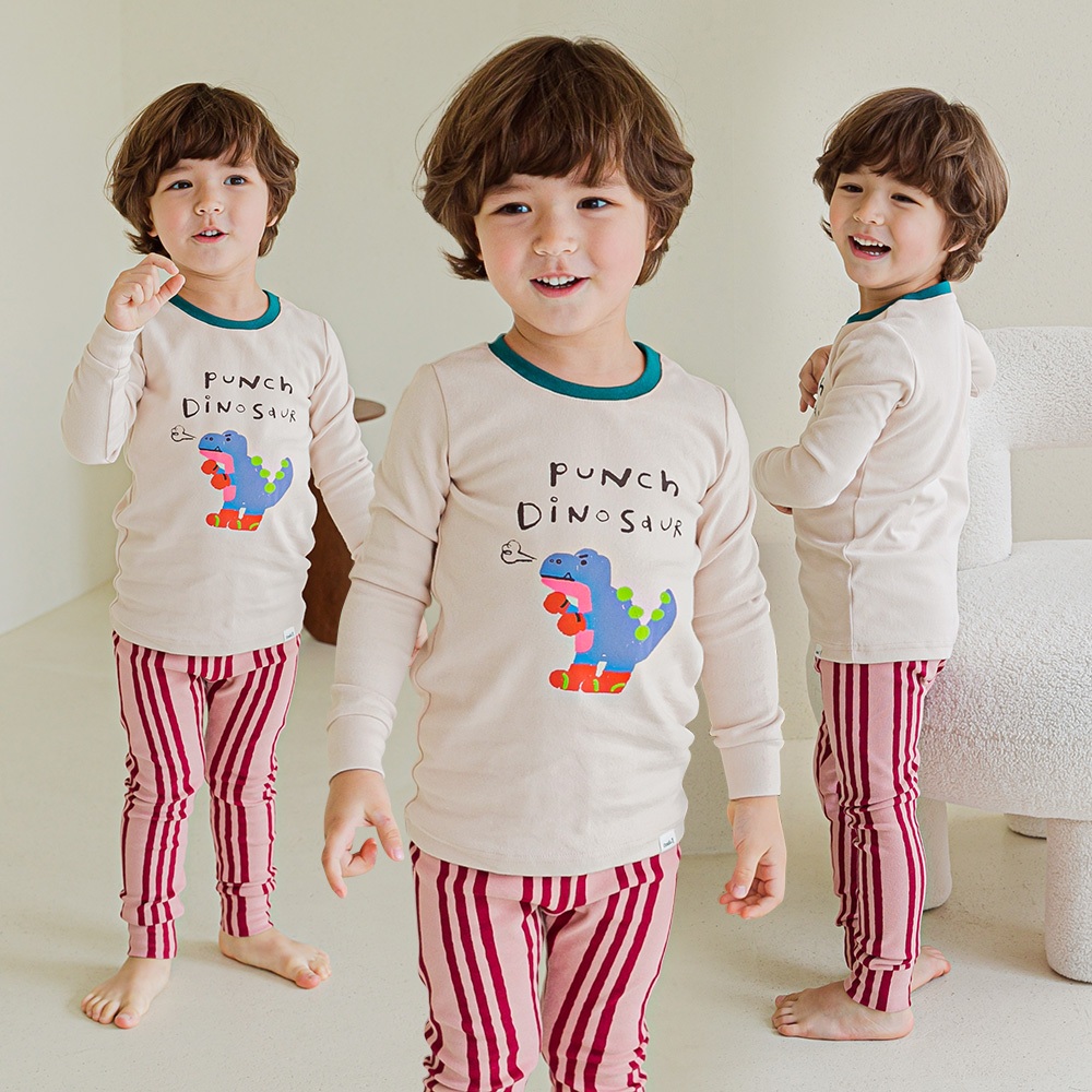 [cordi-i] Baby clothes Punch Dino 氨綸睡衣 (FW)_AI142 來自韓國 / 冬季室