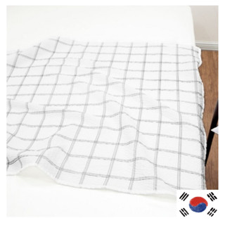 Seersucker 夏季毛毯羽絨被 (Check WHITE) 韓國夏季床上用品床單薄毛毯冰毯涼毯輕便毯子夏季床單露營