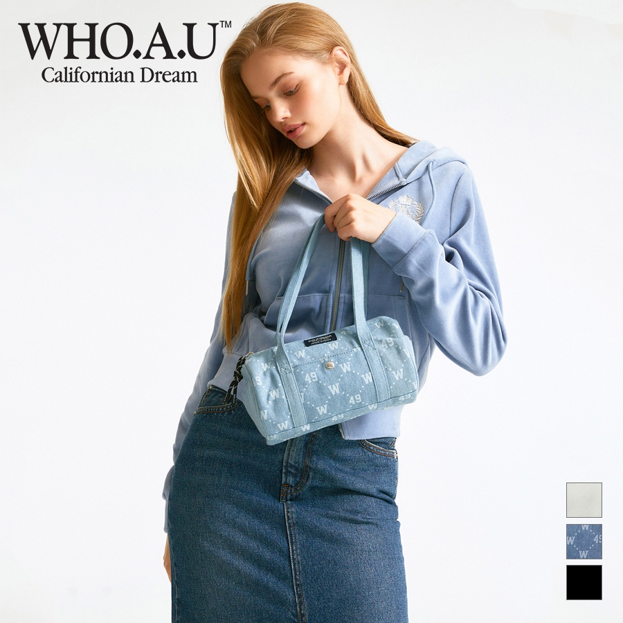 [WHO.A.U] 牛仔圓柱形托特包 | Whbgd4992a