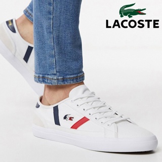 Lacoste 女士運動鞋 Sideline Tri 2 Cfa 白色/海軍藍/紅色帆布鞋