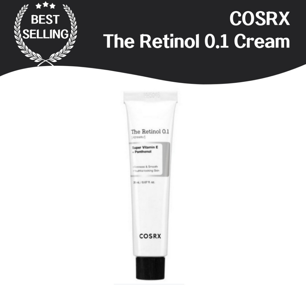 Cosrx The Retinol 0.1 Cream 20ml 緊緻光滑年輕肌膚超級維他命 E 泛醇彈性護理改善毛孔皺