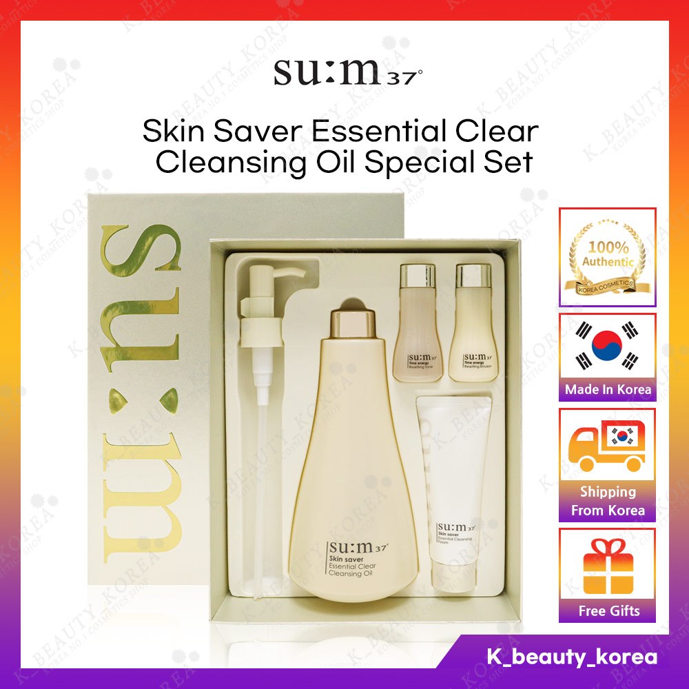 [SU:M37] Sum37 Skin Saver Essential Clear 卸妝油特別套裝/面部護理潔面乳卸妝液