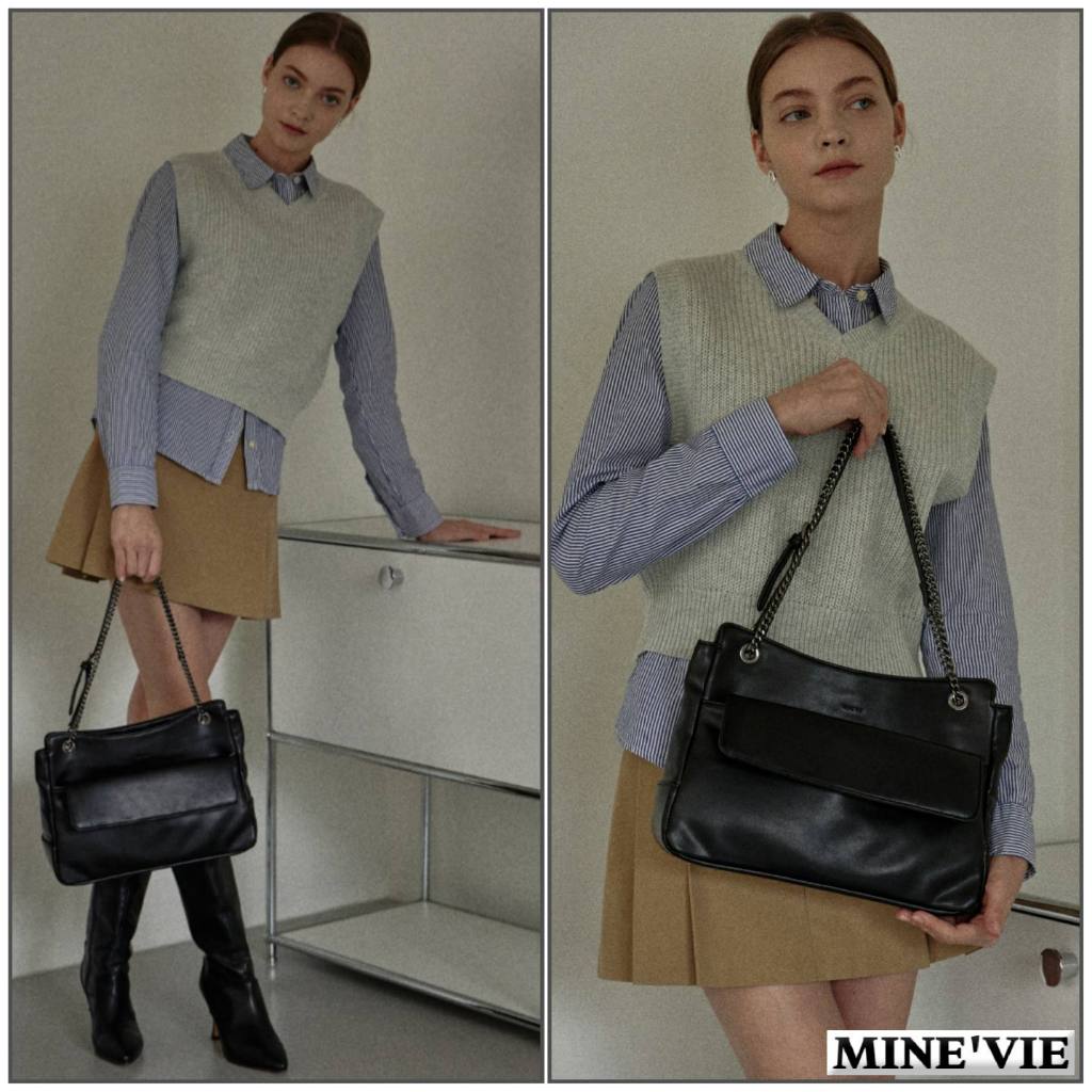 [Mine'vie] Diora bag (黑色) 韓版斜挎包單肩包手提包韓國潮流韓國包