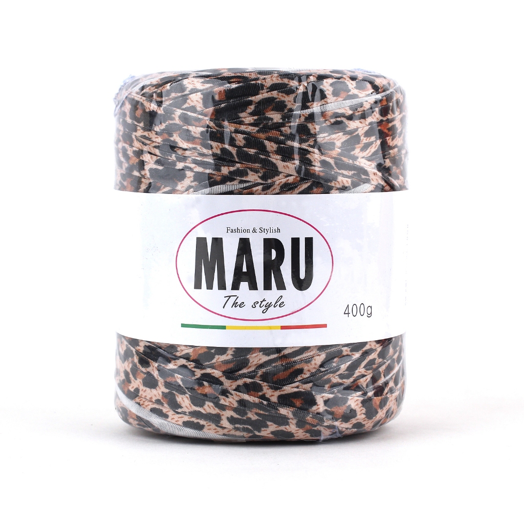 Maru 時尚針織鉤針織物印花紗,用於製作袋子,道具 400g