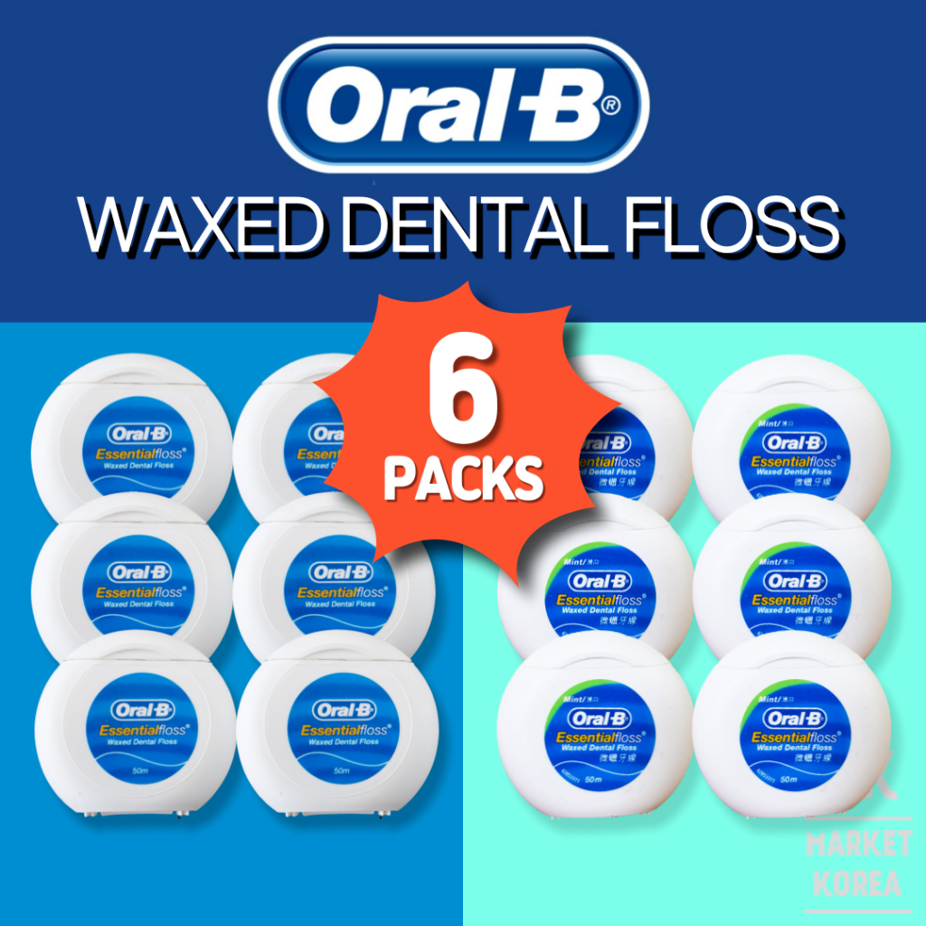 Oral B Essentialfloss 打蠟牙線薄荷 50m 6packs