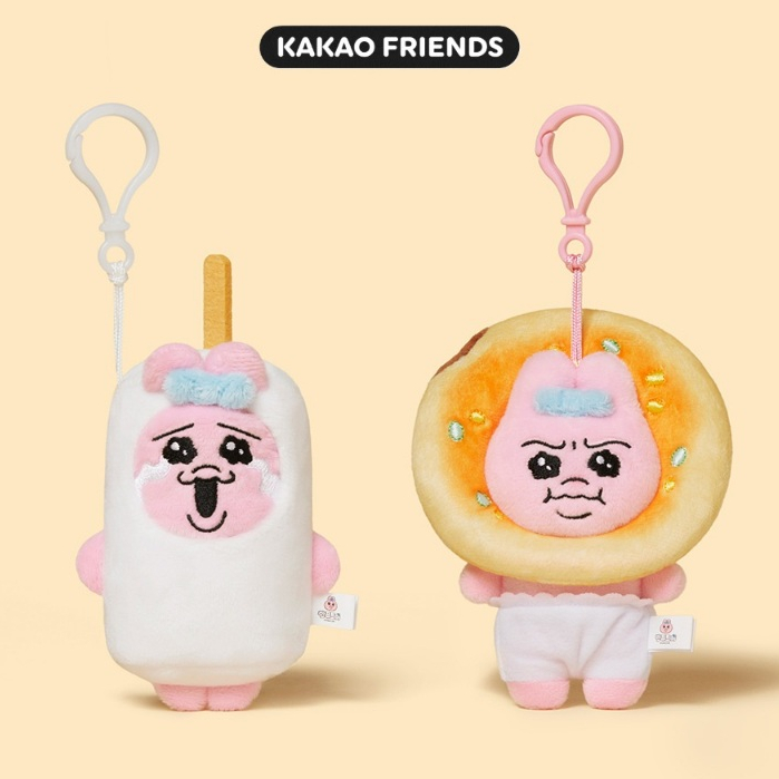 [KAKAO Friends] 韓國 Opanchu內褲兔 食物造型毛絨公仔鑰匙扣/吊飾/掛飾_年糕/糖餅