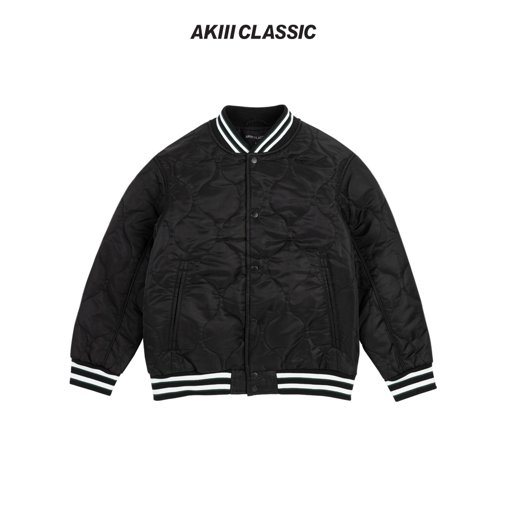 【AKIII CLASSIC】 絎縫棒球外套_Black | 韓版 日常 冬天流行 明星代言 男 女