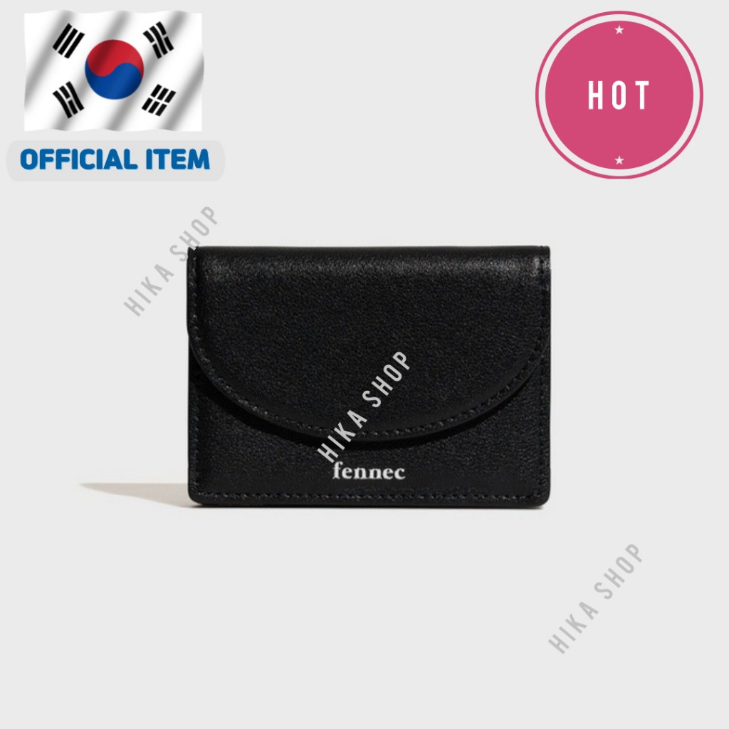 韓國正品 Fennec 半月手風琴口袋錢包 - 黑色