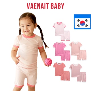 【Vaenait Baby 韓國】6個月-12歲 男童 女童 幼兒 純棉 日常服裝 短袖居家服 夏季睡衣 馬卡龍套裝3